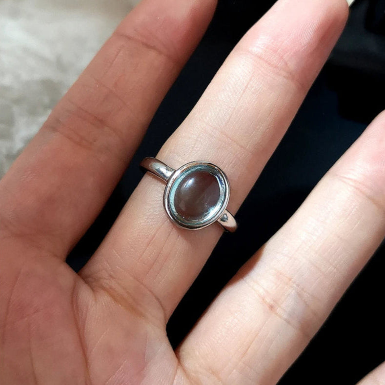 Oval Jade Solitaire Ring