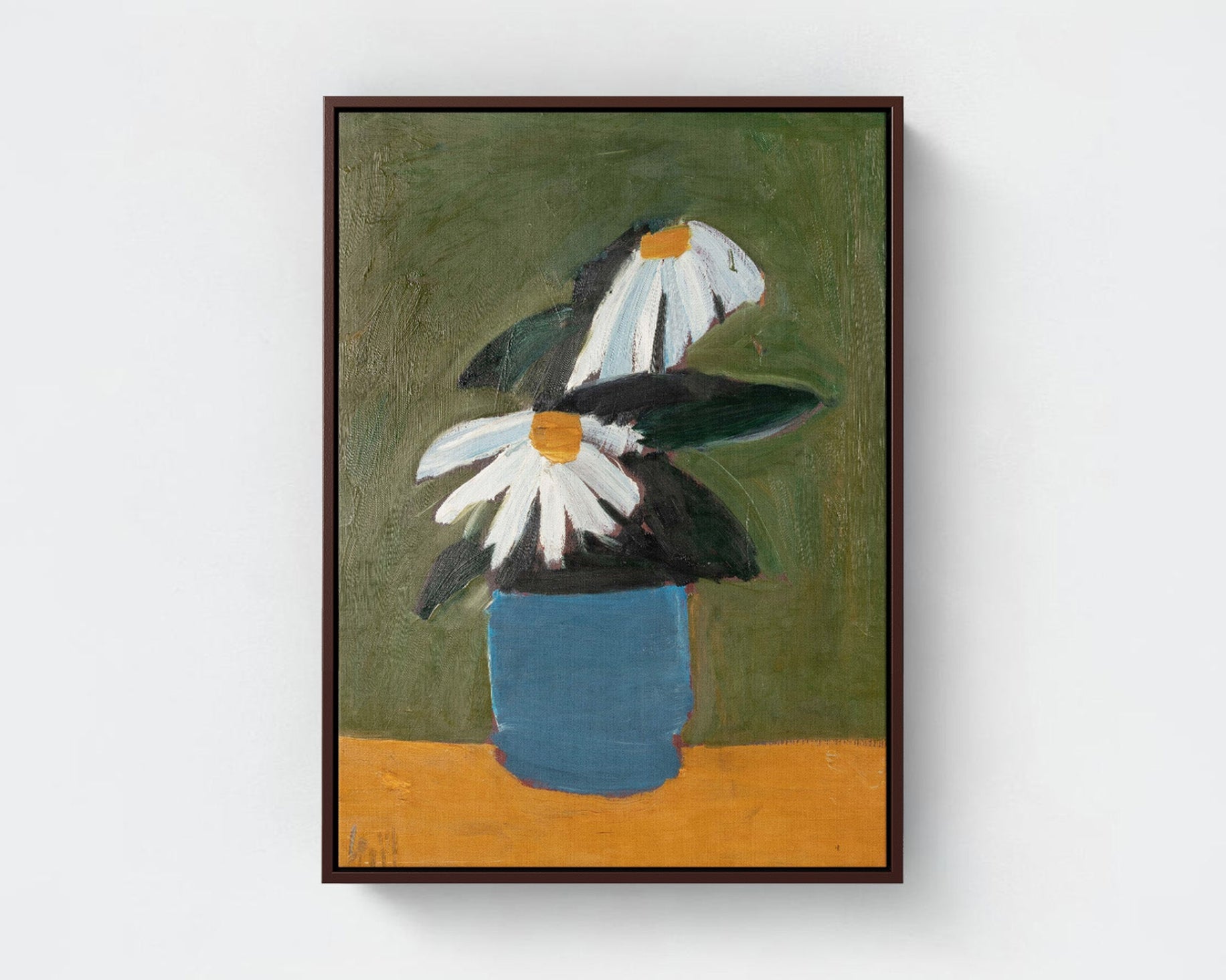 Fleurs au pot bleu